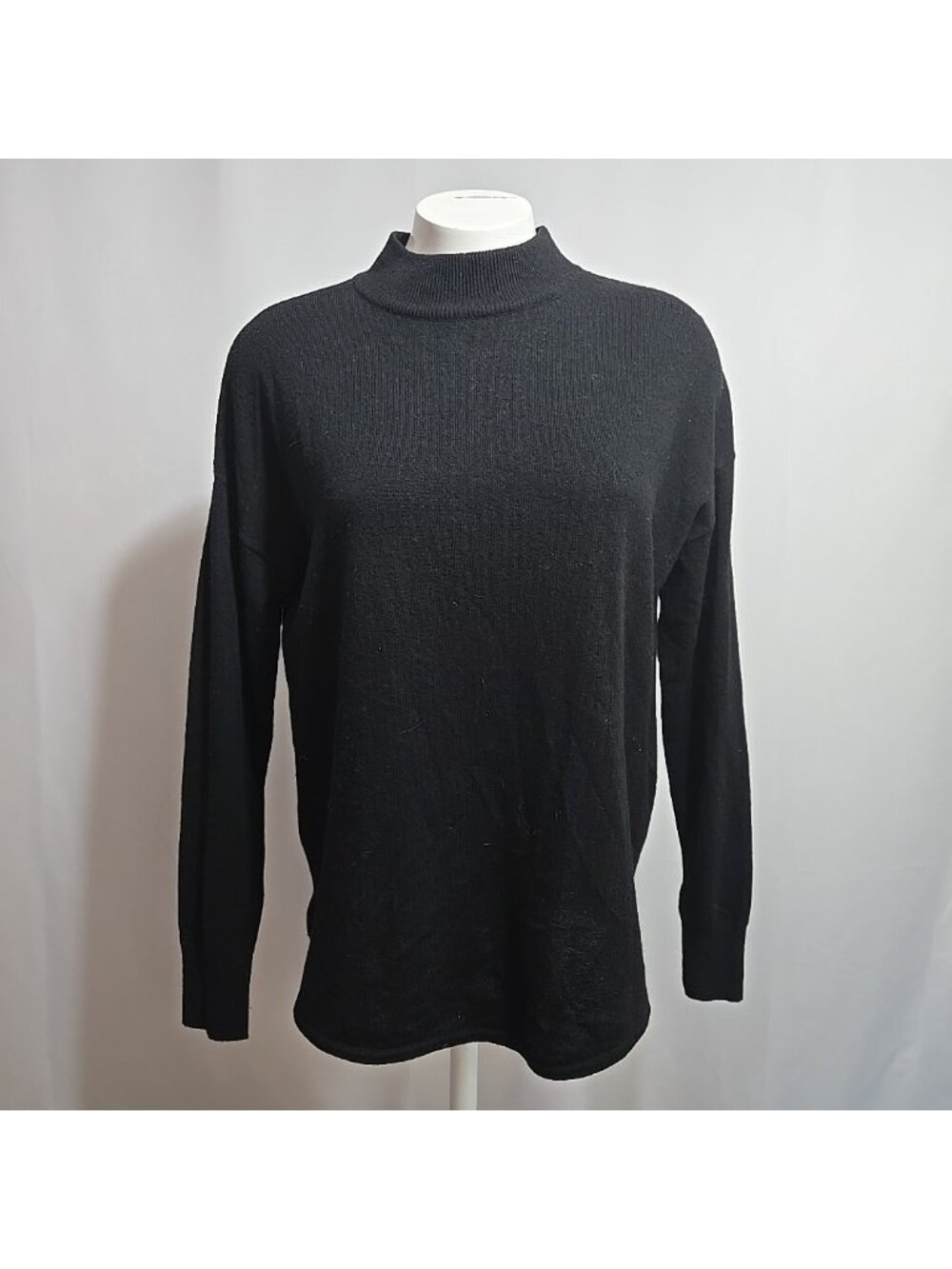 Madewell Ashbury Mockneck Sweater Womens Size XS Black Merino Alpaca Blend